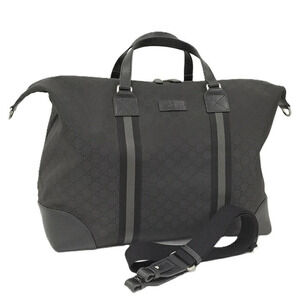 Gucci GG monogram duffle bag black leather